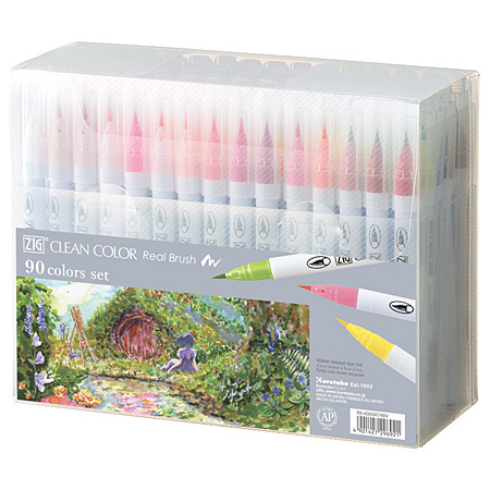 Zig Clean Color Real Brush - plastic etui - assortiment van penseelstiften