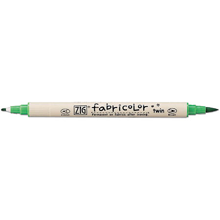 Zig Fabricolor Twin - duo stift voor textiel - gepigmenteerde inkt - penseelpunt & ronde punt (2mm)