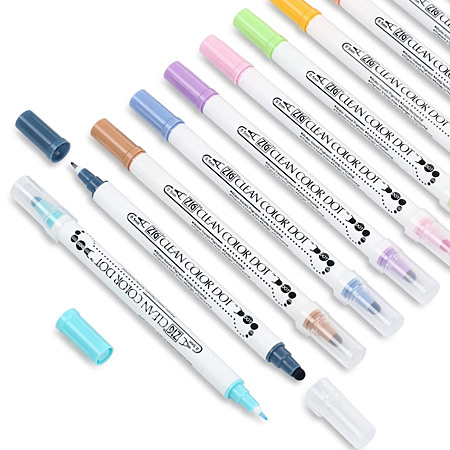 Zig Clean Color Dot - dual tip marker - pigmented ink - round tip (0.5mm) & dot tip