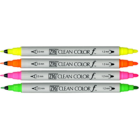Zig Clean Color - marqueur duo - aquarellable - pointes rondes (0,5mm & 1,2mm)