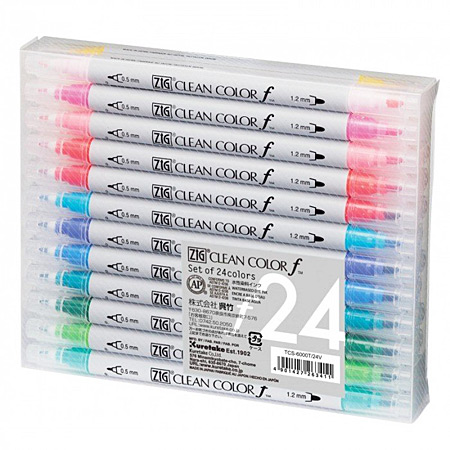 Zig Clean Color - plastic pouch - assorted duo markers