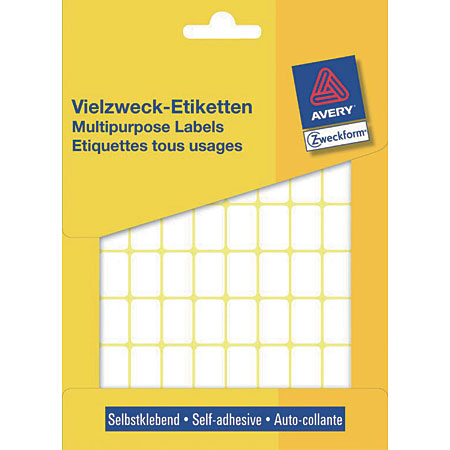 Avery Zweckform Boîte de 1800 étiquettes autocollantes blanches - rectangulaires - 18x12mm