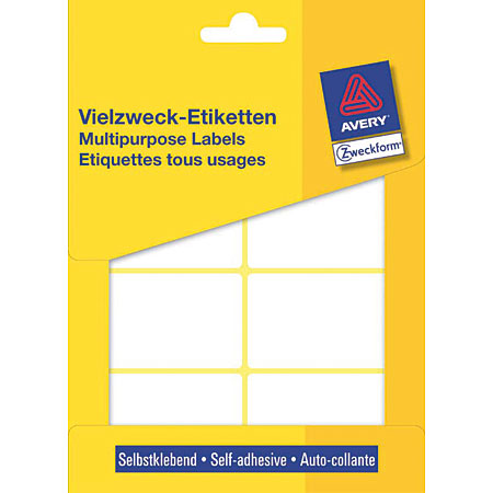 Avery Zweckform Box of 224 self-adhesive white labels - rectangular - 54x35mm