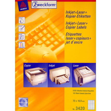 Avery Zweckform Universal labels - 70x16,9mm - 51/page (100 sheets) - white