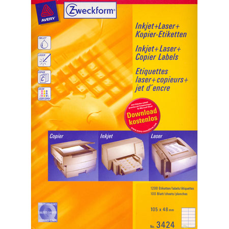 Avery Zweckform Universal labels - 105x48mm - 12/page (100 sheets) - white