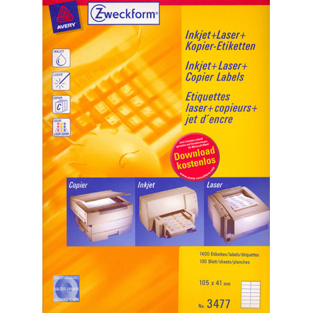 Avery Zweckform Universal labels - 105x41mm - 14/page (100 sheets) - white