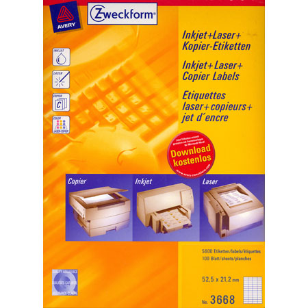 Avery Zweckform Universal labels - 52,5x21,2mm - 56/page (100 sheets) - white