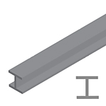 Plastruct Set met 6 ABS profielen - 4,00/4,00mm - grijs
