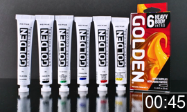 Golden Intro Open Acrylics Set 6 x 22ml tubes + Open Thinner